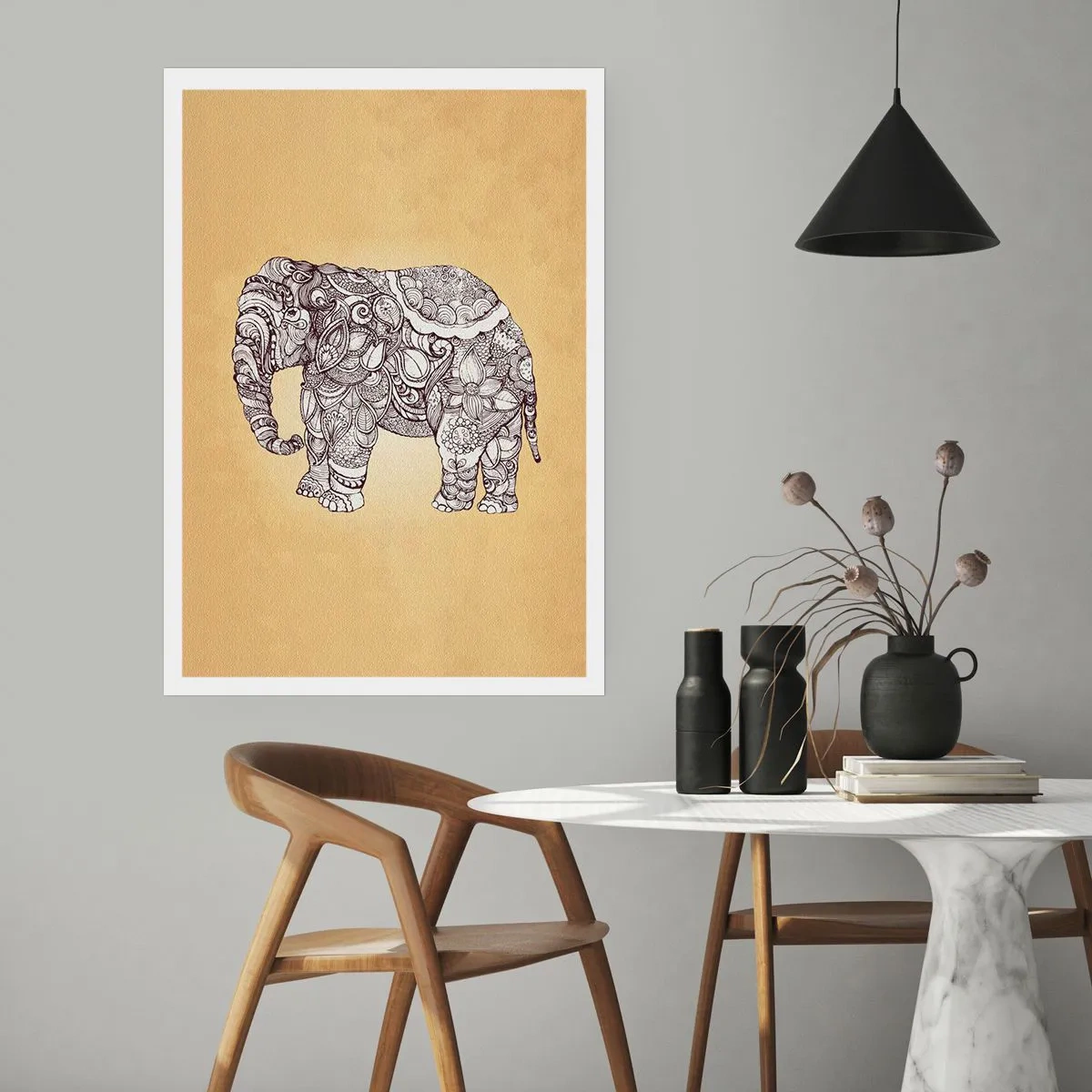 Pôster - O elefante se cobriu - 70x100 cm