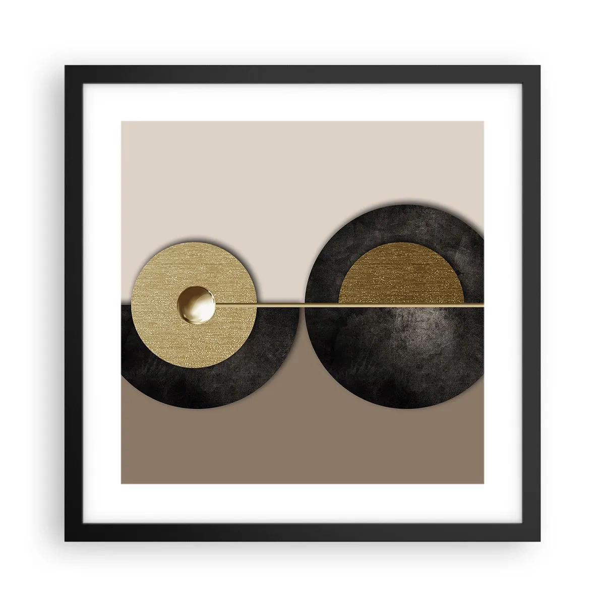 Pôster com moldura preta - Variações ao redor do círculo - 40x40 cm