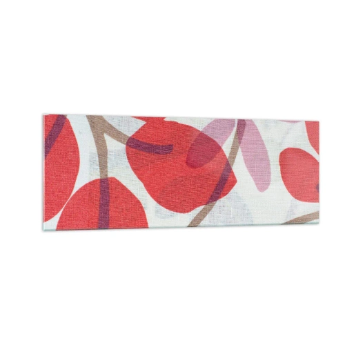 Quadro em vidro - Arranjo de flores em rosa - 140x50 cm