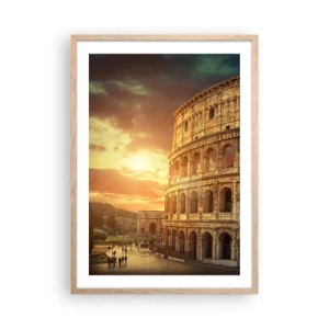 Pôster com moldura de carvalho claro - Monumento colossal - 50x70 cm