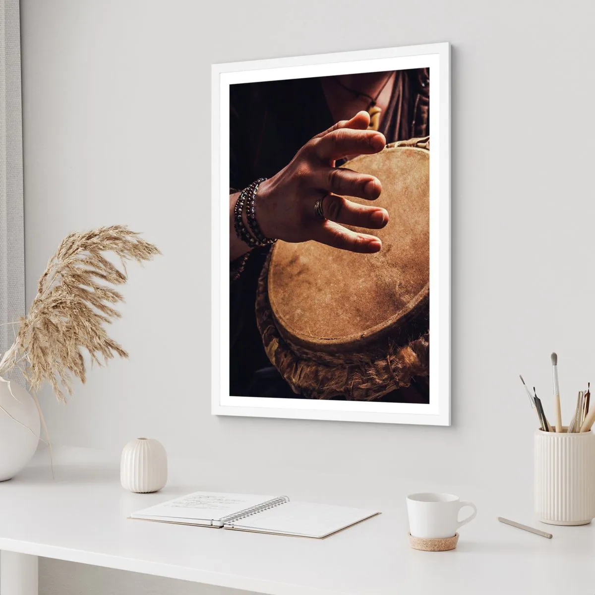 Pôster em moldura branca - No ritmo do coração - 70x100 cm