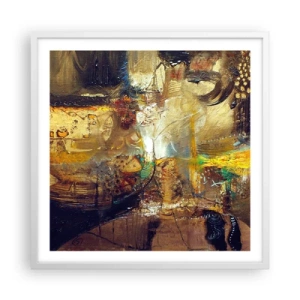 Pôster em moldura branca - Frio, mais quente, quente - 60x60 cm