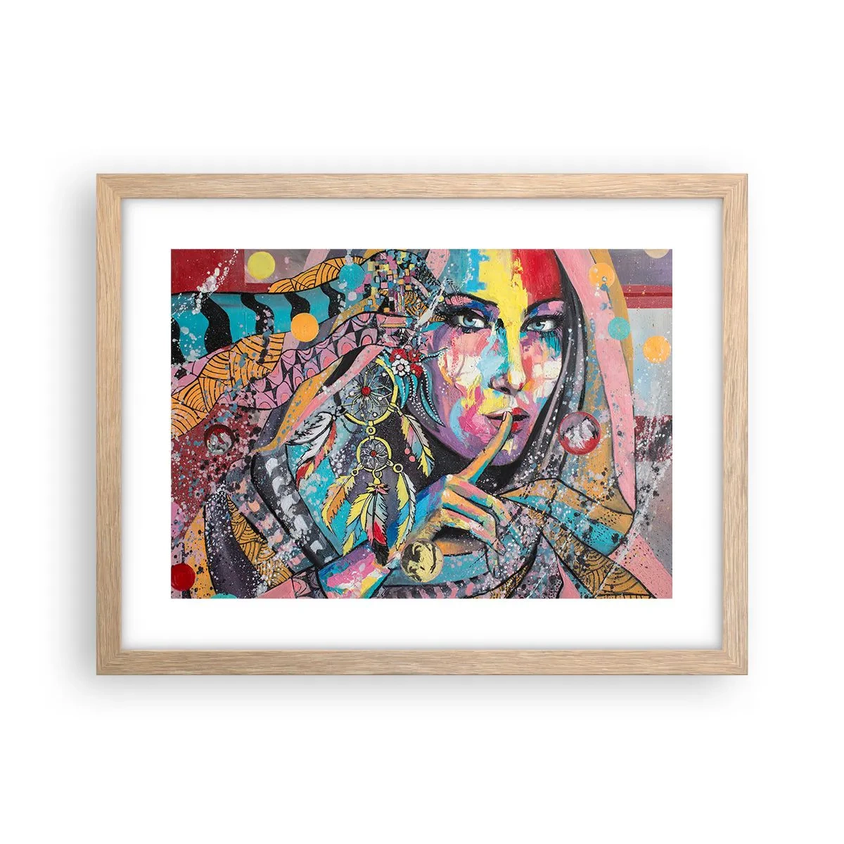 Pôster com moldura de carvalho claro - Fique em silêncio até compreender - 40x30 cm