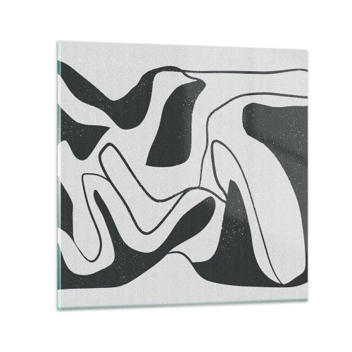 Quadro em vidro - Labirinto abstrato divertido - 30x30 cm