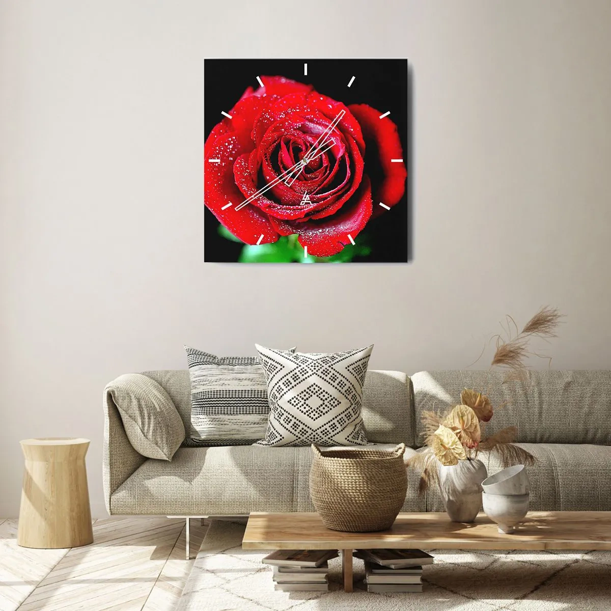 Relógio de parede - Relógio em vidro - Isso é amor - 40x40 cm