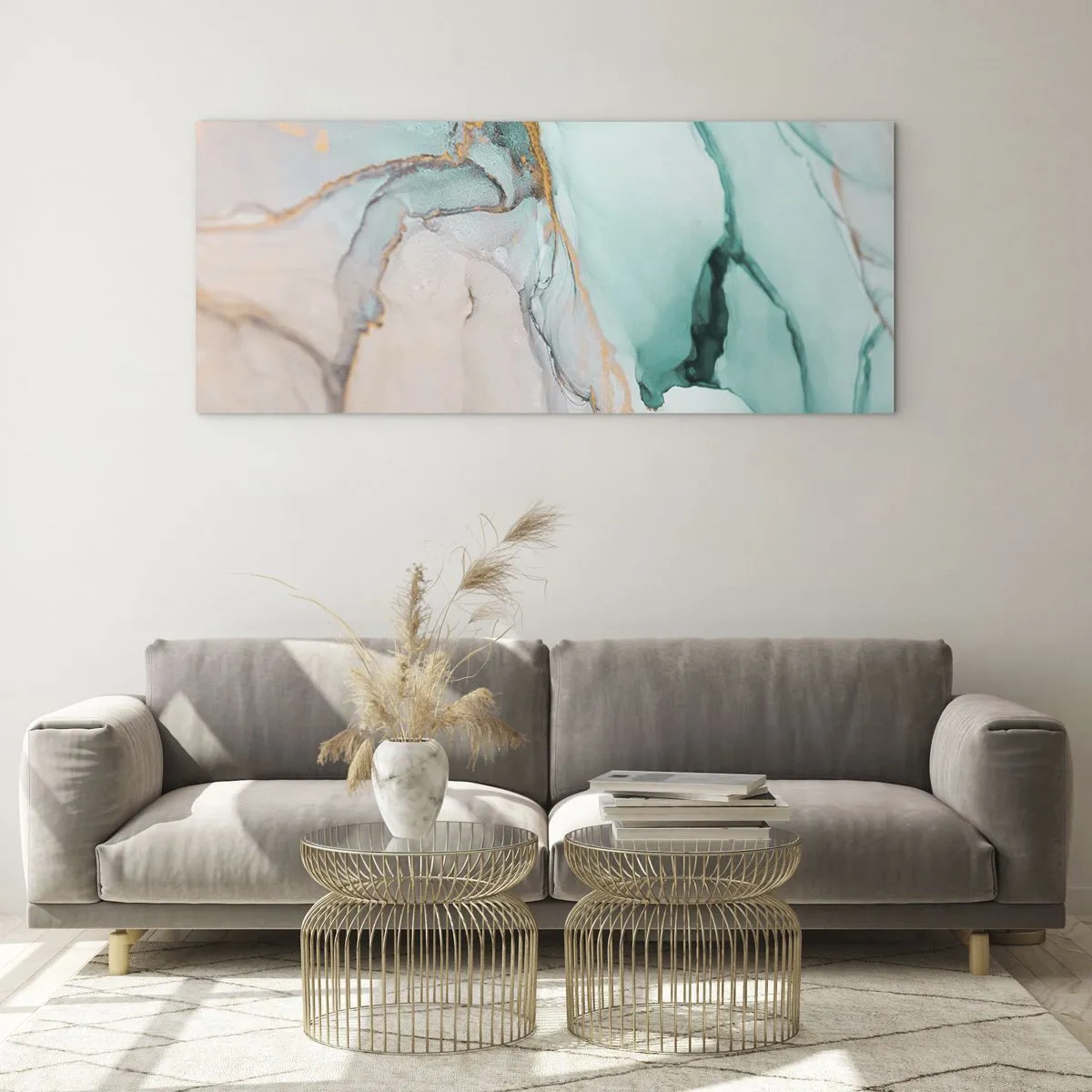 Quadro em vidro - Dança das formas e cores - 160x50 cm