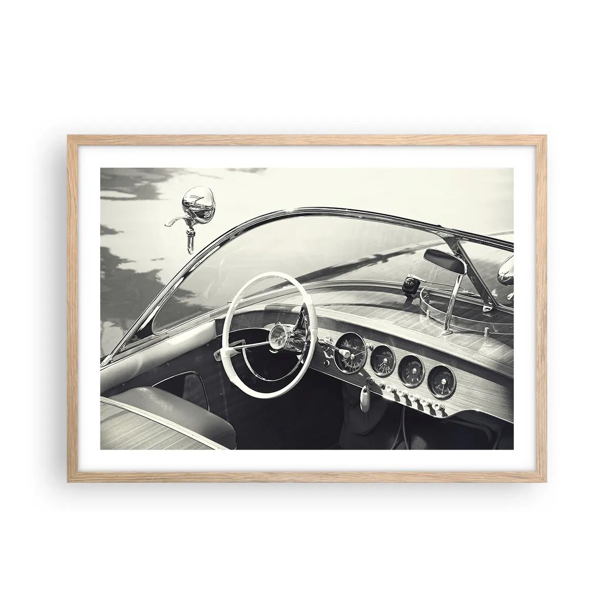 Pôster com moldura de carvalho claro - Tempo para os ricos - 70x50 cm