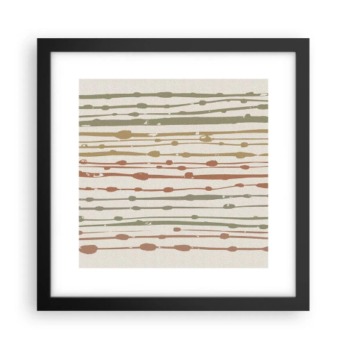 Pôster com moldura preta - Notação musical de cores - 30x30 cm