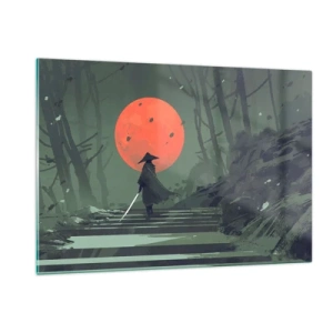 Quadro em vidro - O guerreiro da lua vermelha - 120x80 cm