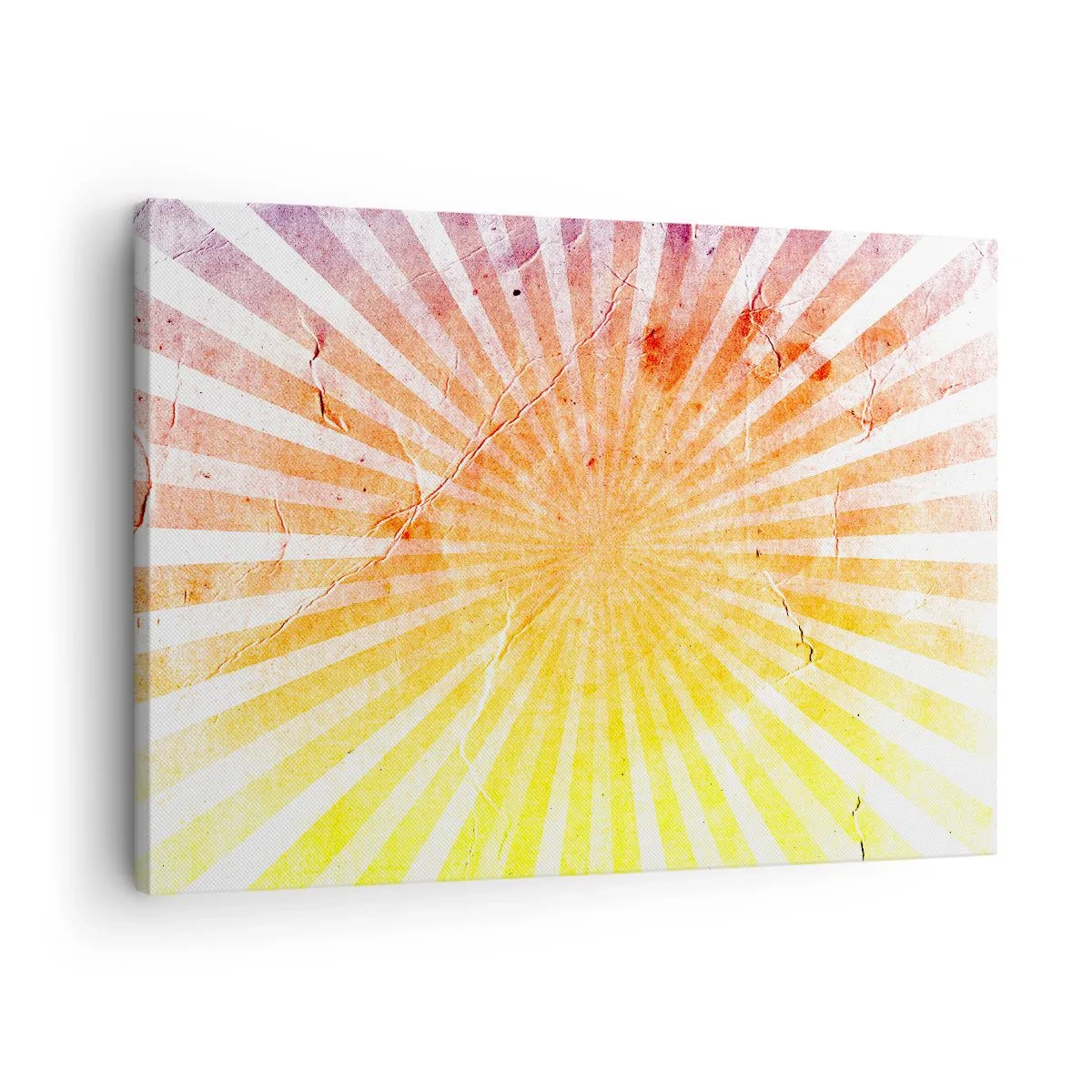 Quadro em tela - Raios de sol em tons de laranja e amarelo - 70x50cm - Nasceres e entardeceres - Decoração de parede moderna para a sala de estar e quarto ARTTOR