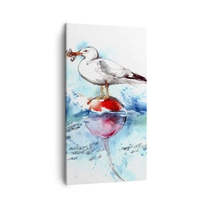 Quadro em tela - Pesca bem sucedida - 45x80 cm