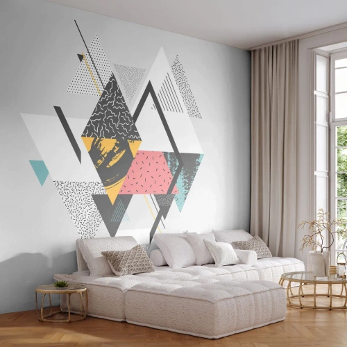 Papel de Parede Premium Sand - Variações do triângulo e losango - Abstração, Pedaço, Triângulos - 450x315 cm