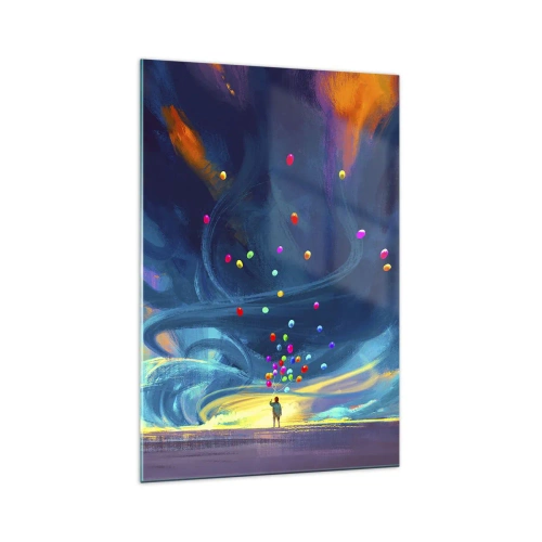 Quadro em vidro - Ao vento azul - 70x100 cm