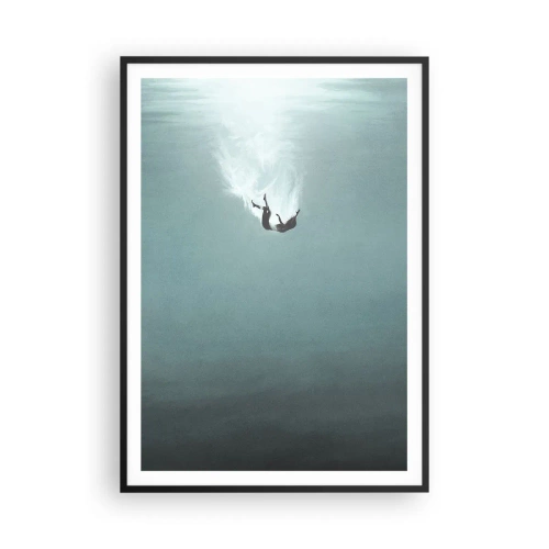Pôster com moldura preta - Nos braços do oceano - 70x100 cm