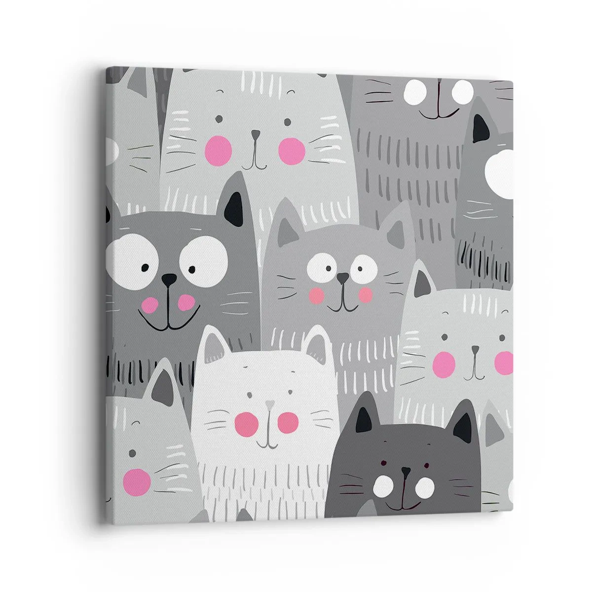 Quadro em tela - O mundo dos gatos - 40x40 cm