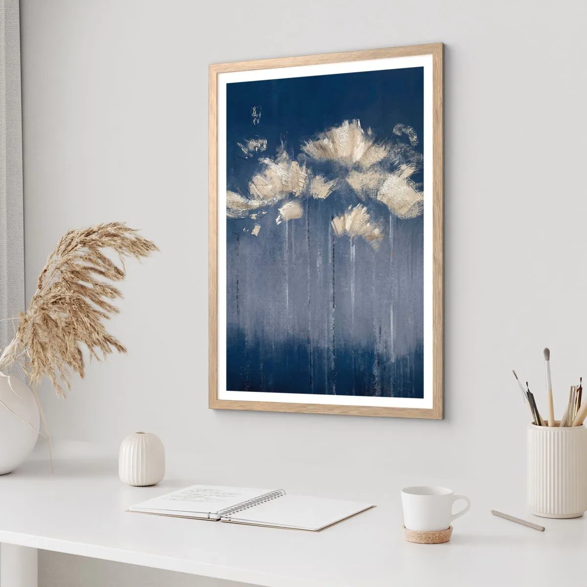 Pôster com moldura de carvalho claro - Como pétalas ao vento - 61x91 cm