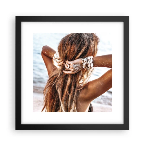 Pôster com moldura preta - Irmã da água e do sol - 30x30 cm