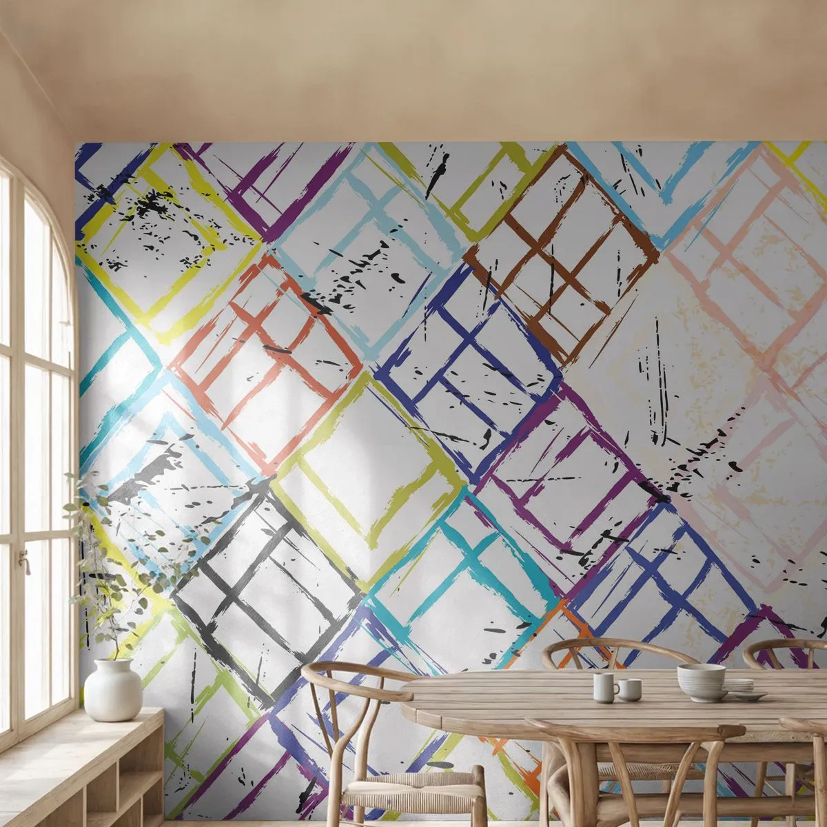 Papel de Parede Standard Eco - Quartos para alugar - Abstração, Pedaço, Padrão Moderno - 450x315 cm