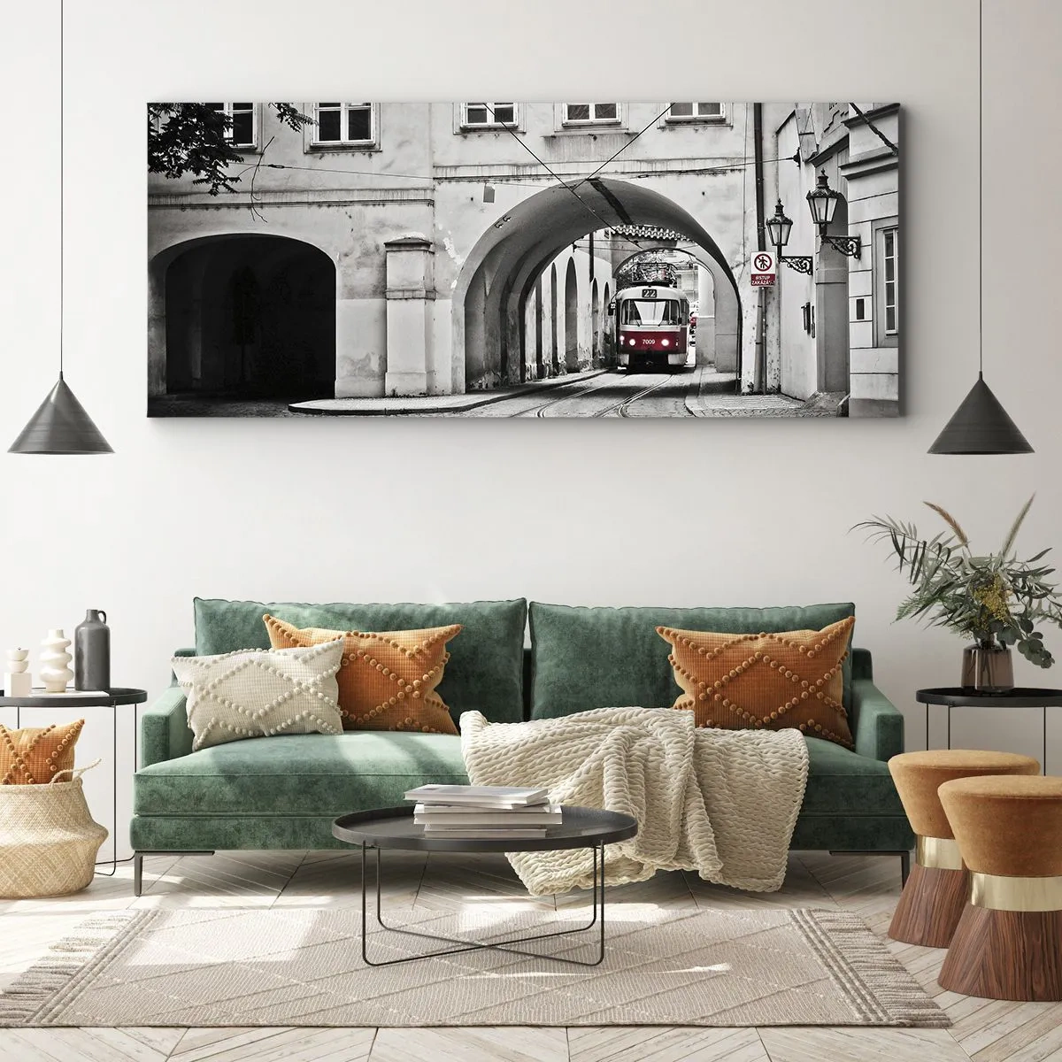 Quadro em tela - Através do labirinto urbano - 100x40 cm