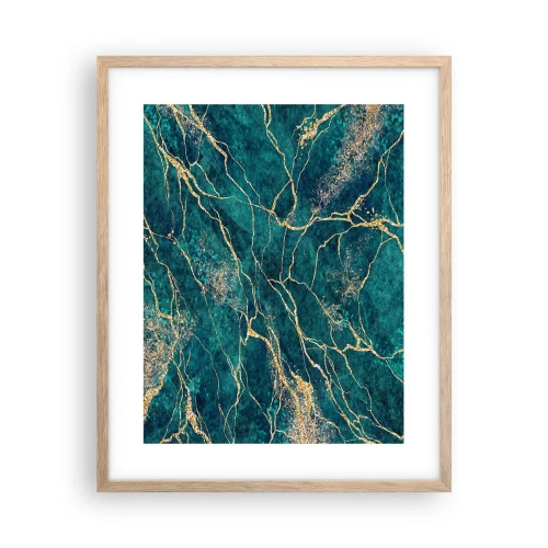 Pôster com moldura de carvalho claro - Veia dourada - 40x50 cm