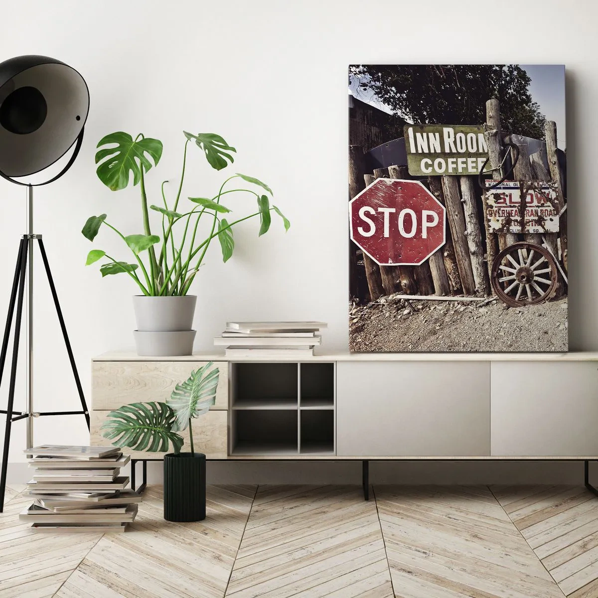 Quadro em tela - E o tempo parou - 45x80 cm