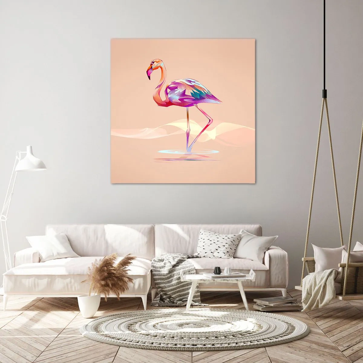 Quadro em tela - A ave das boas emoções - 70x70 cm