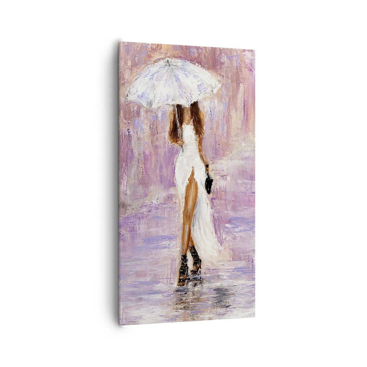 Quadro em tela - Na chuva lilás - 65x120 cm