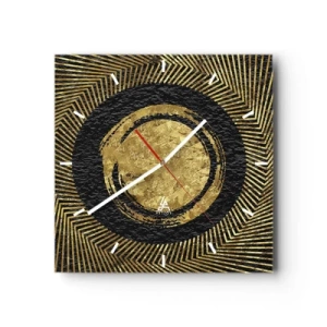 Relógio de parede - Relógio em vidro - Composição glamourosa - 30x30 cm