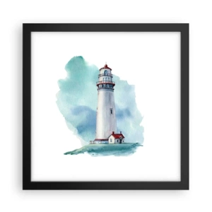 Pôster com moldura preta - A gentil irmã do azul - 30x30 cm