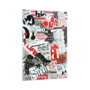 Quadro em vidro - Colagem hipster - 50x70 cm