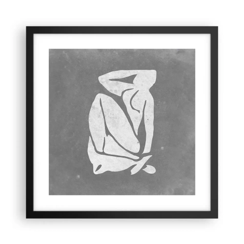 Pôster com moldura preta - Nos pensamentos - 40x40 cm