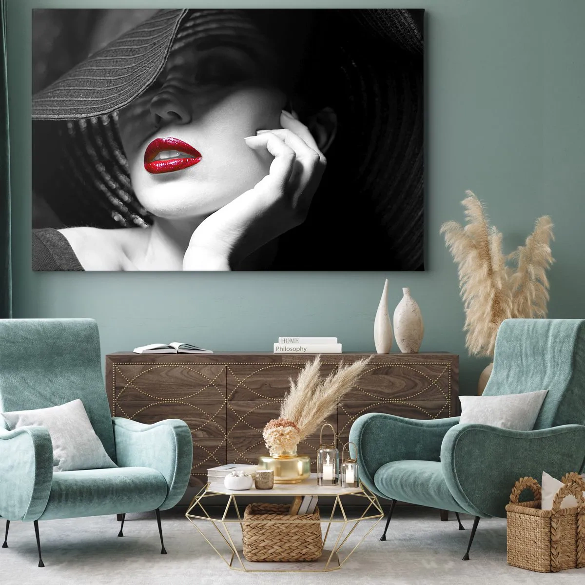 Quadro em tela - Um estudo em vermelho - 100x70 cm