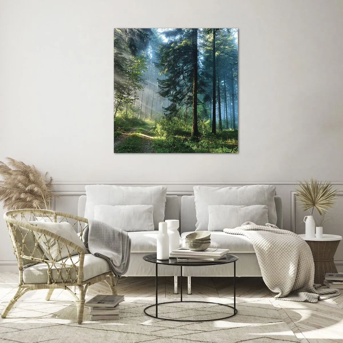 Quadro em vidro - Radiante de manhã - 40x40 cm