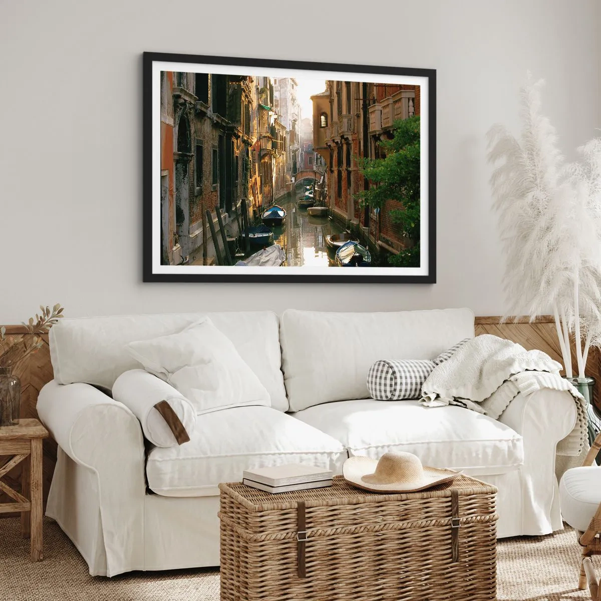 Pôster com moldura preta - Em um beco veneziano - 40x30 cm