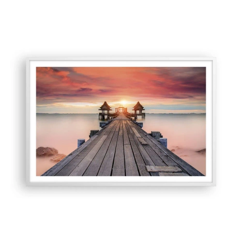 Pôster em moldura branca - De oeste para leste - 91x61 cm