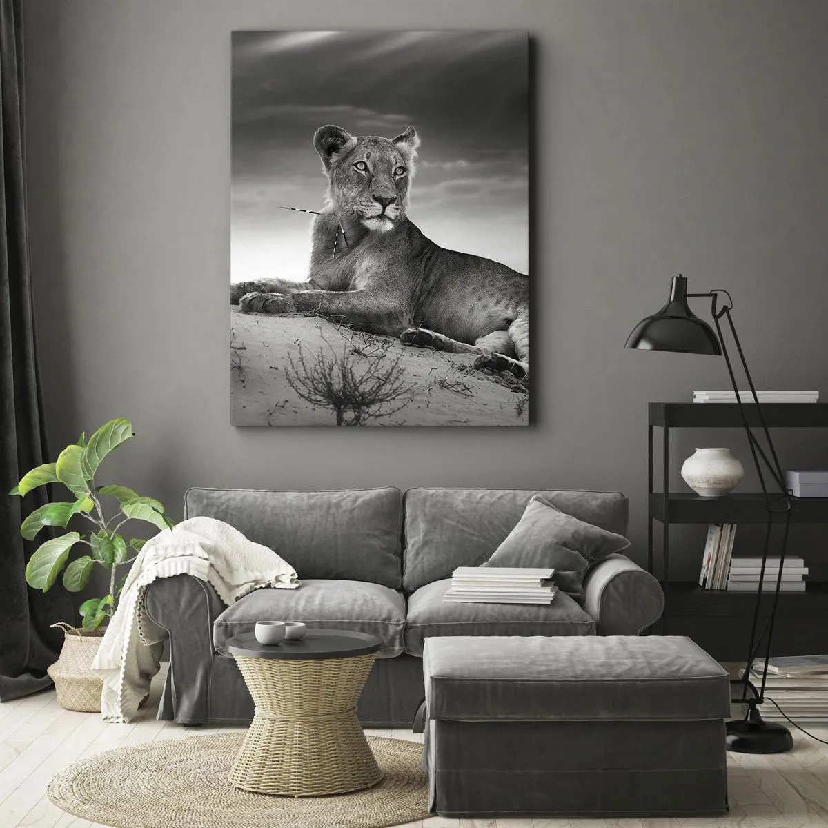 Quadro em tela - Descanso da Rainha do Deserto - 45x80 cm