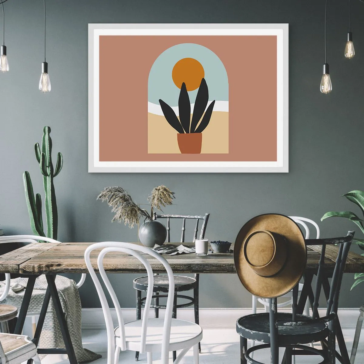 Pôster em moldura branca - Pequenas alegrias - 100x70 cm