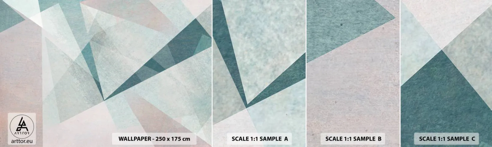 Amostra de Papel de Parede Standard Eco - Calmo, embora dinâmico - Abstração, Pedaço, Padrão Moderno - 100x30 cm