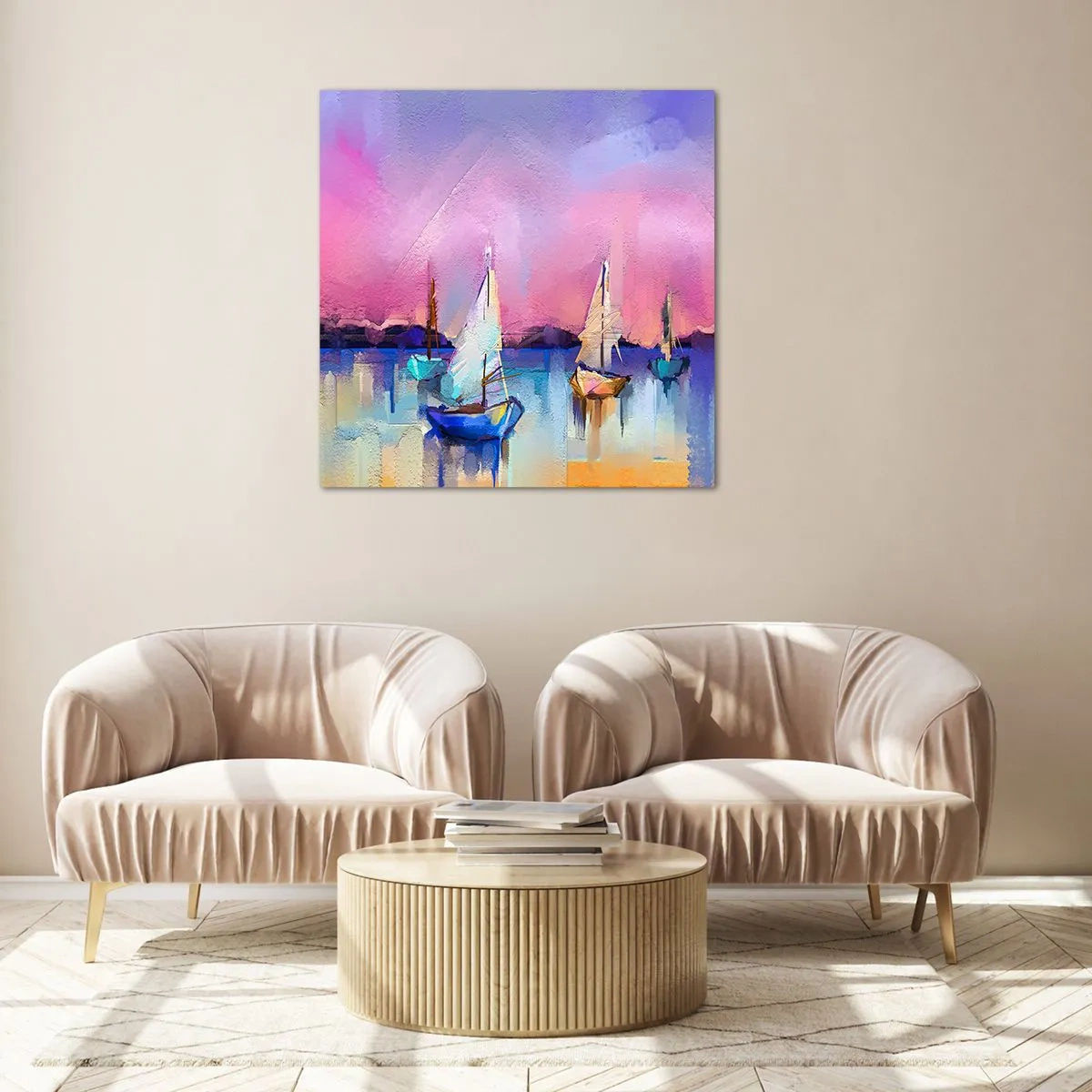 Quadro em vidro - Direção: águas largas - 40x40 cm