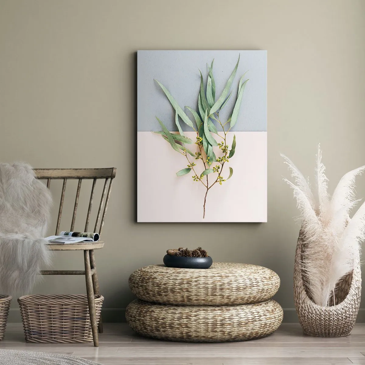 Quadro em tela - Sutileza pastel - 45x80 cm