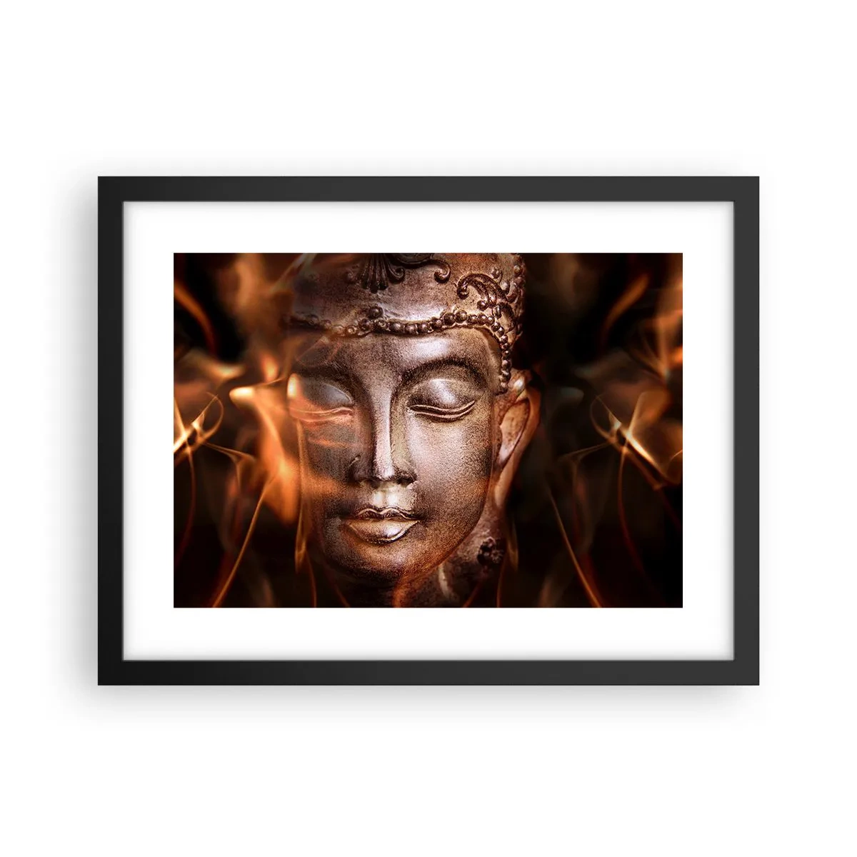 Pôster com moldura preta - Só existe o aqui e agora - 40x30 cm