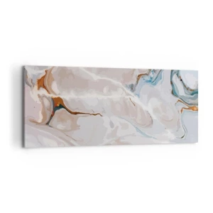 Quadro em tela - Meandros azuis sob branco - 100x40 cm