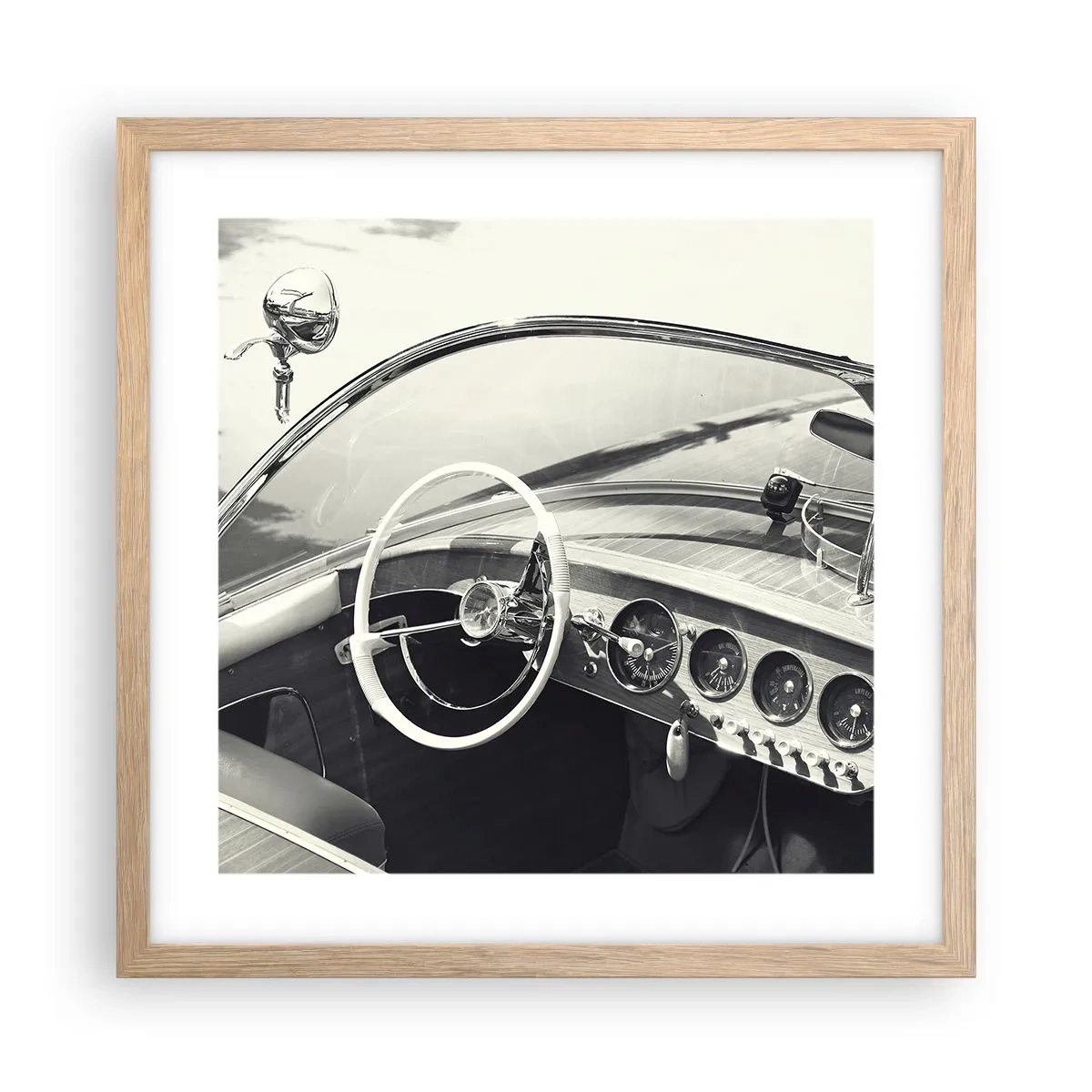 Pôster com moldura de carvalho claro - Tempo para os ricos - 40x40 cm