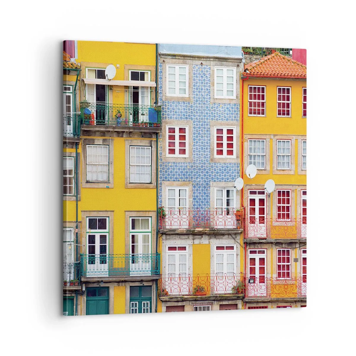 Quadro em tela - Cores da cidade velha - 60x60 cm