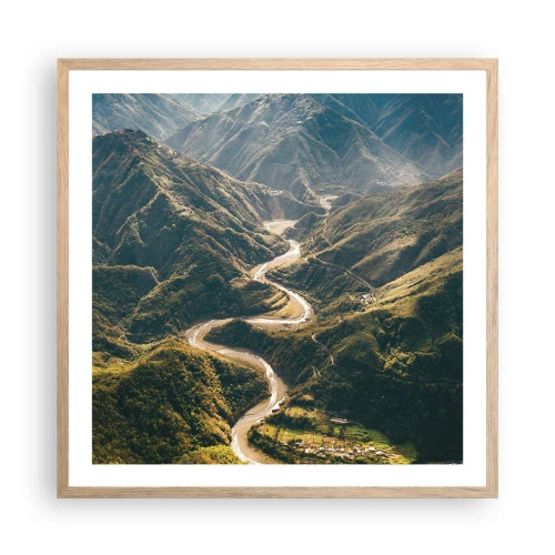 Pôster com moldura de carvalho claro - Direto do coração das montanhas - 60x60 cm