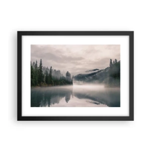 Pôster com moldura preta - Em devaneio, na névoa - 40x30 cm