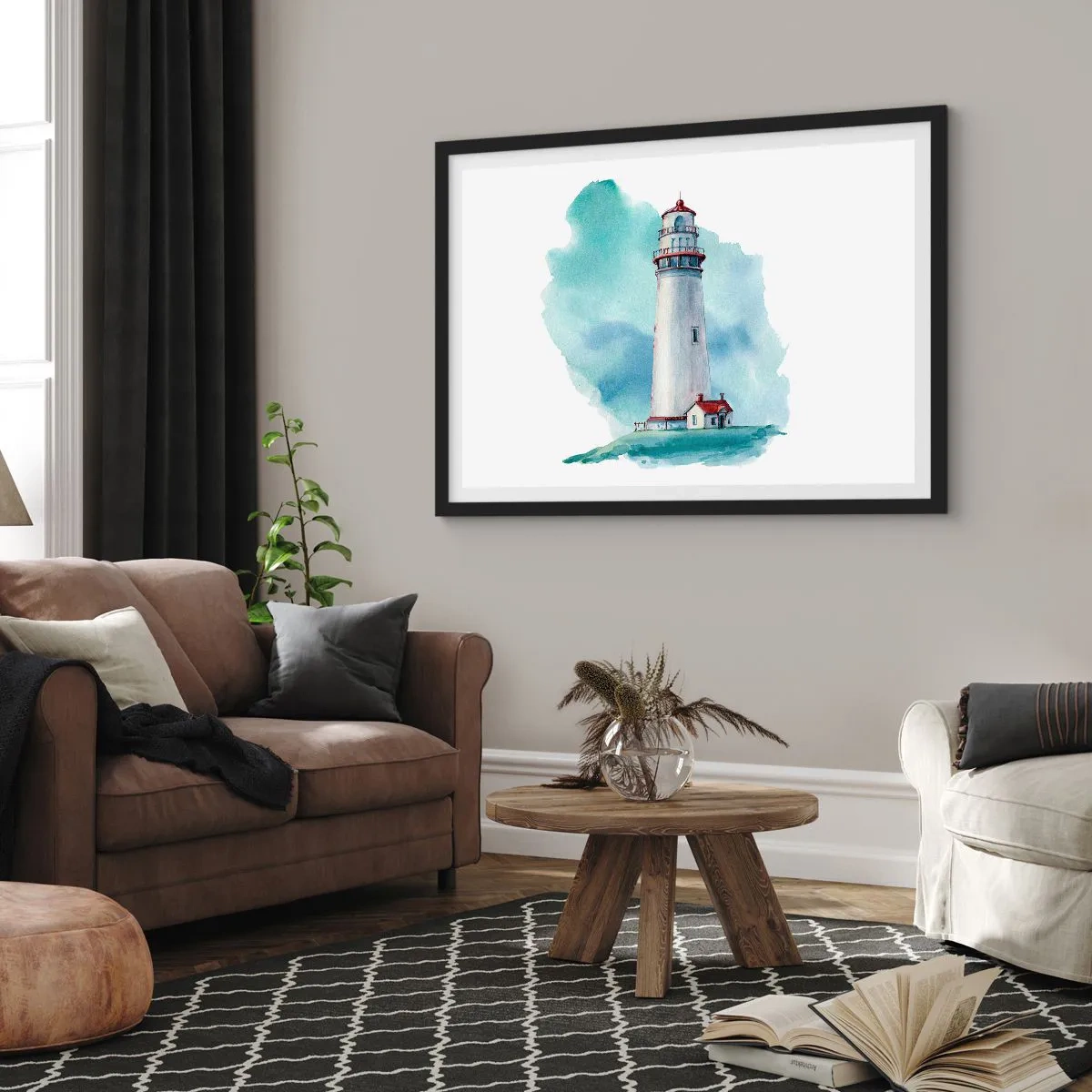 Pôster com moldura preta - A gentil irmã do azul - 91x61 cm