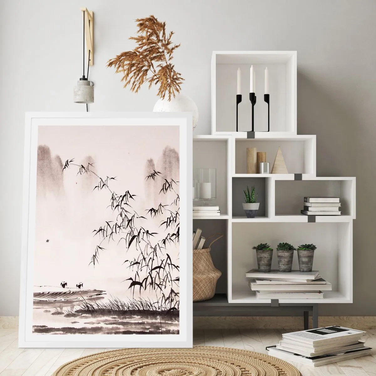 Pôster em moldura branca - O silêncio dos campos de arroz - 50x70 cm