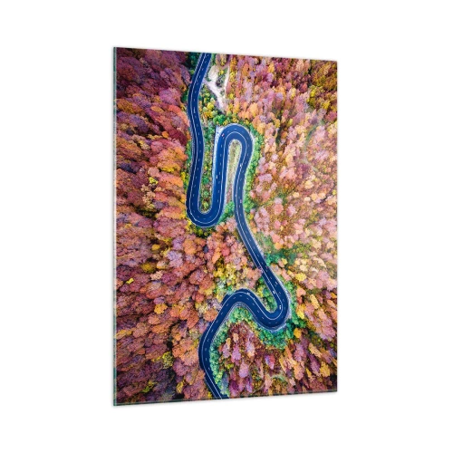 Quadro em vidro - Estrada sinuosa pela floresta - 50x70 cm