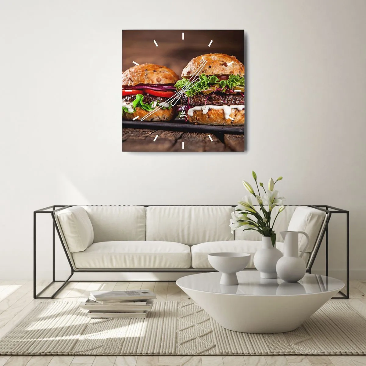 Relógio de parede - Relógio em vidro - Sonho americano - 30x30 cm